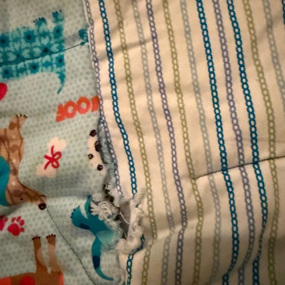 1.a.0.0.0.3 Handmade Puppy Dog Shaped Rag Quilt Blanket Floppy Ears 57x55